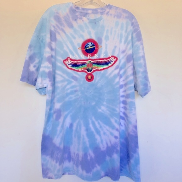 Journey Oversized Tie Dye Band T Shirt - Picture 1 of 2